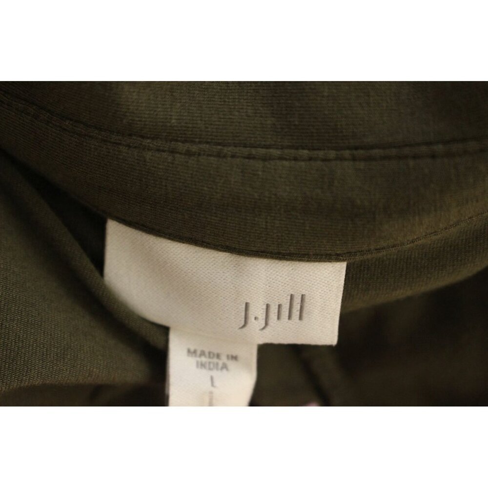NWT J. Jill Kale Green Knit Button Up Short Sleeve T-Shirt Dress Pockets Size L - Picture 6 of 7